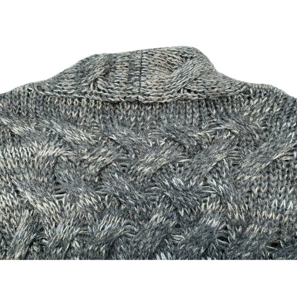 Gemelli Cable Knit Open Front Cardigan Sweater S/P Grey Acrylic & Mohair Blend M - Picture 12 of 12